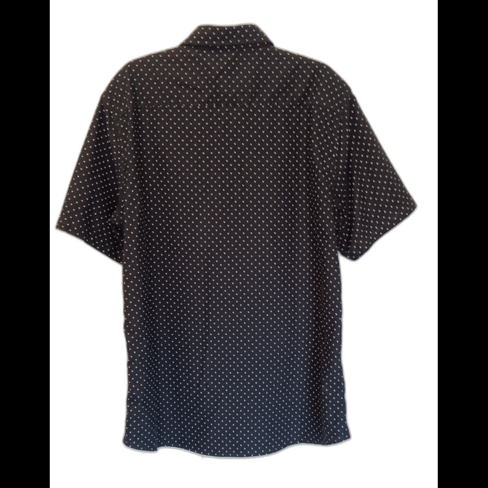 Vintage Colours Alexander Julian Men's Navy Polka Dot Organic Cotton Shirt, XL - Picture 4 of 5